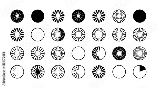 Loading indicator icons flat progress loader web interface vector