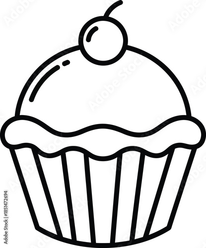 Delicious Cupcake with Cherry on Top  Sweet Treat