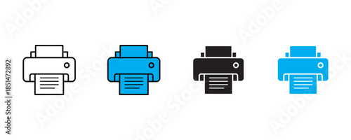 Printer icon set vector on white background.  printing, device, gadget symbol. vector illustration.
