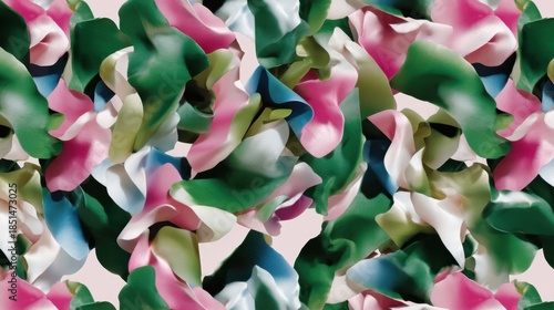 Colorful Abstract Fabric Texture with Flowing Patterns and Shapes
