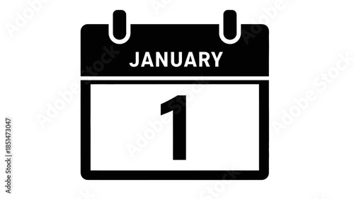 January first calendar icon, representing the start of a new year or a specific date.