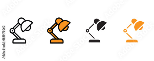 Desk lamp icon set vector on white background. lighting, table lamp symbol. vector illustration.