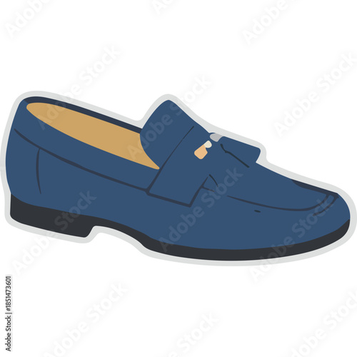 Blue Tassel Loafer Shoe Illustration
