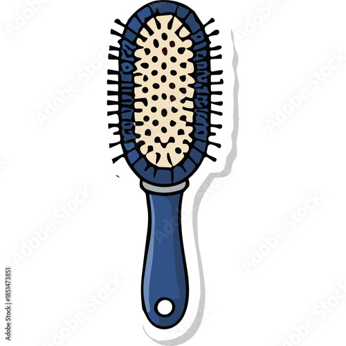 Blue Oval Hairbrush Illustration