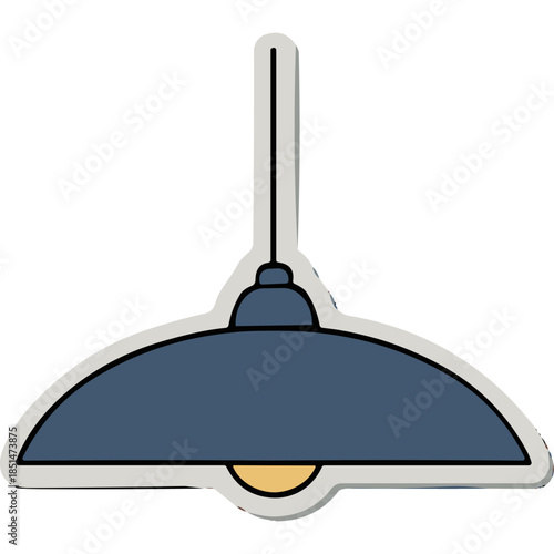Blue Pendant Light Fixture Sticker Icon