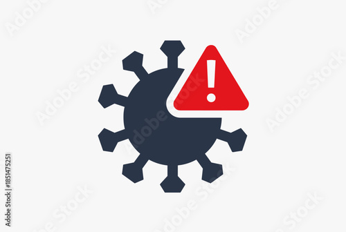 Virus Warning Icon Indicating Health Risk and Infection Alert