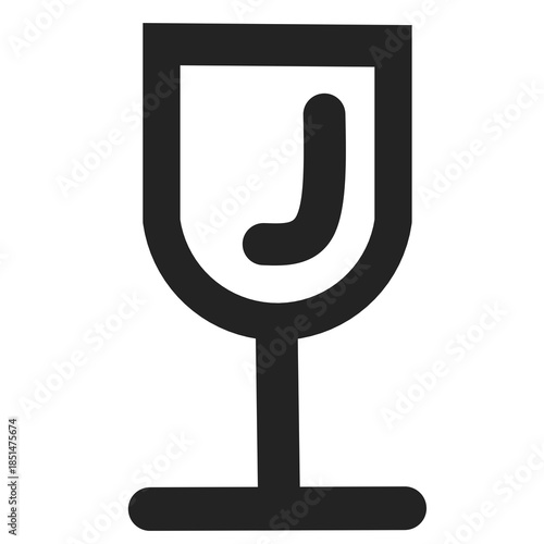 Wine glass symbol for restaurant menu or bar signage