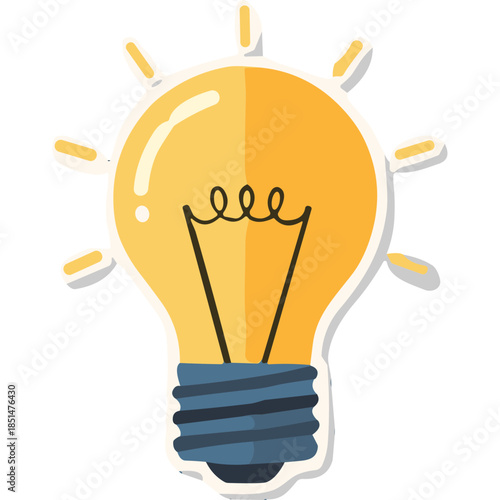 Bright Yellow Light Bulb Icon
