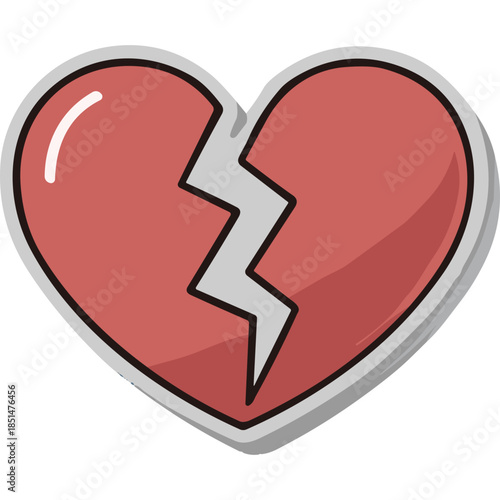 Broken Heart Symbol: Vector Illustration