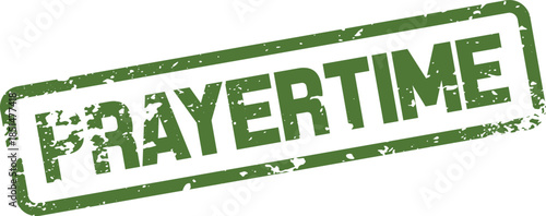 Reverent Green Prayertime Stamp Mark Symbolizing Moments of Spiritual Devotion and Reflection