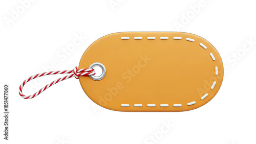 Blank Price Tag with String Isolated on White