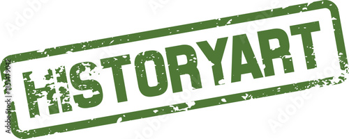 Distressed Green HISTORYART Rectangular Rubber Stamp Impression for Creative Projects and Historical Themes