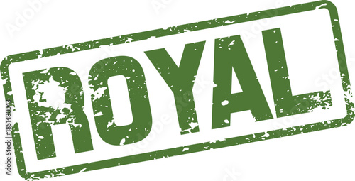 Official Green Grunge Stamp Featuring the Word Royal Symbolizing Majesty and Nobility