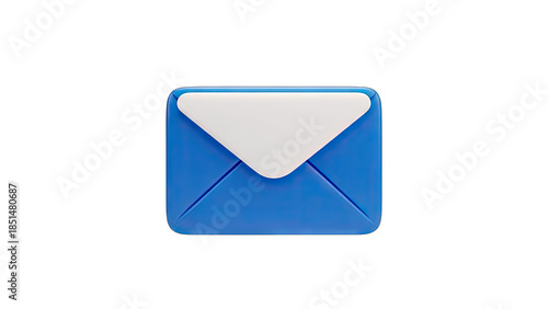 Blue Envelope Icon on White Background