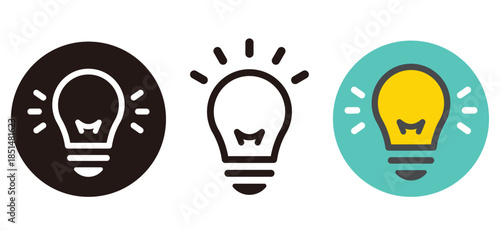 アイデアを閃く豆電球のアイコン