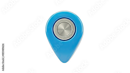 Blue Location Pin Icon on White Background