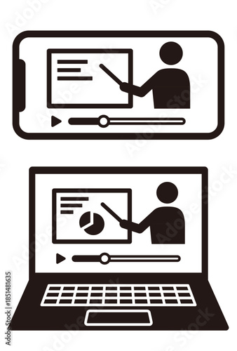 オンラインセミナーのシンプルアイコン