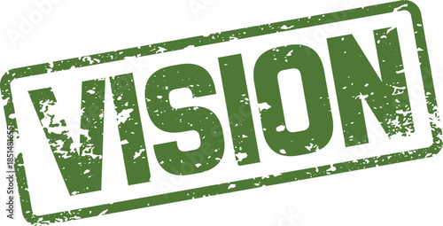 Vision Green Rubber Stamp Mark for Business Goals Strategic Planning and Future Concepts