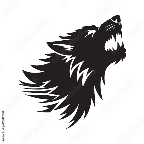 Firefly_Ideogram_A black silhouette of a werewolf 978786 W3P