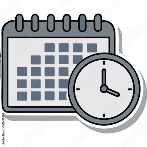 Calendar and Clock Icon: Time Management and Scheduling