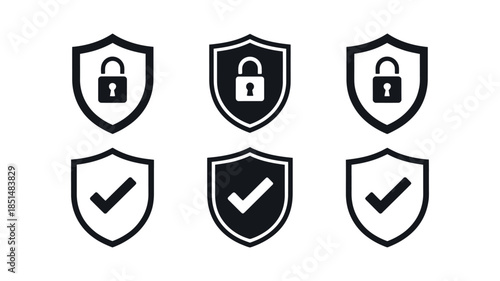 Security shield icons secure shield logotype symbol illustration