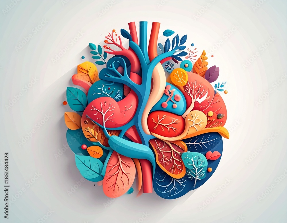 Fototapeta premium Abstract Human Anatomy Shape Vector Illustration