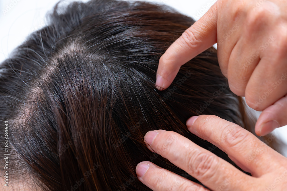 Fototapeta premium 髪 女性 クローズアップ