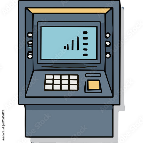 Cartoon ATM Machine Icon