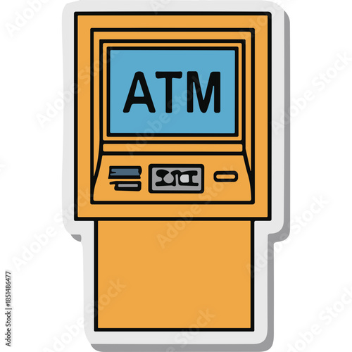 Cartoon ATM Machine Sticker