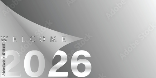 Happy New Year 2025. End of  and beginning of 2026. Template for holiday greeting card, invitation, and banner.
