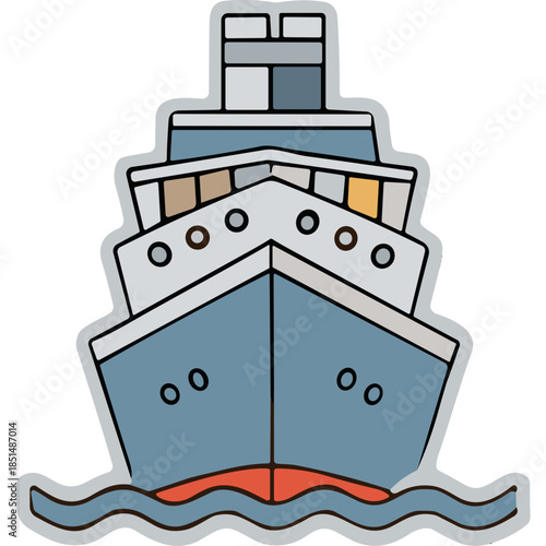 Cartoon Cruise Ship Icon