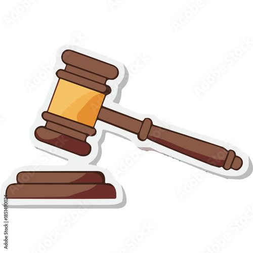 Cartoon Gavel and Sounding Block Illustration