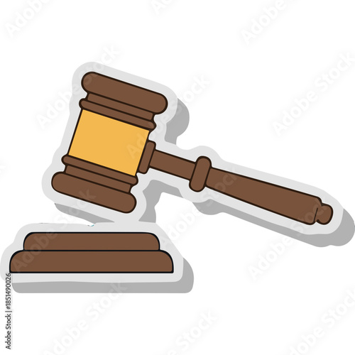 Cartoon Gavel and Sounding Block Illustration