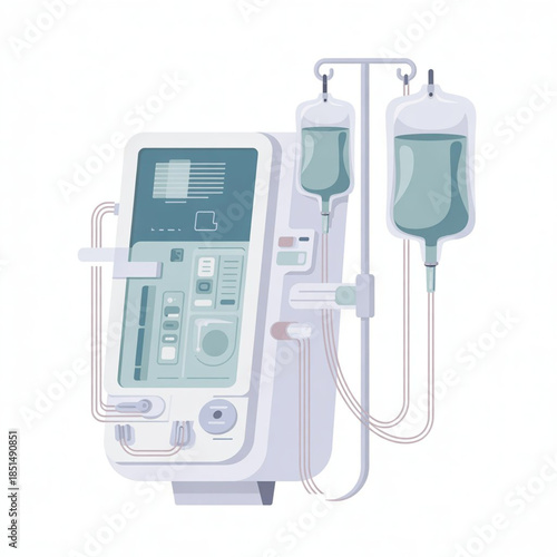 Hemodialysis Machine Vector Illustration