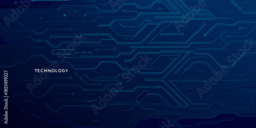 Abstract blue circuit board pattern with futuristic technological network design