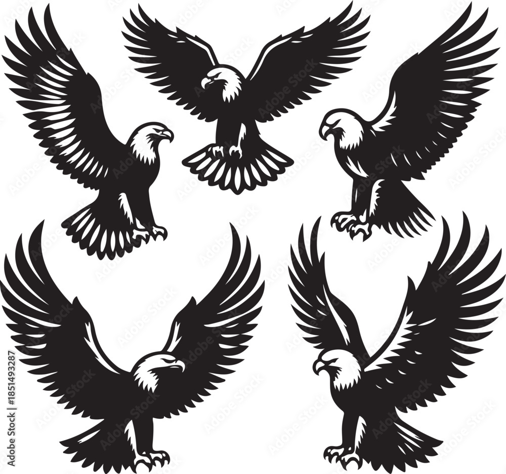 Fototapeta premium Birds icon silhouette vector with white background