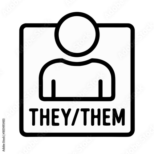 Outline icon for pronoun inclusivity (they/them)