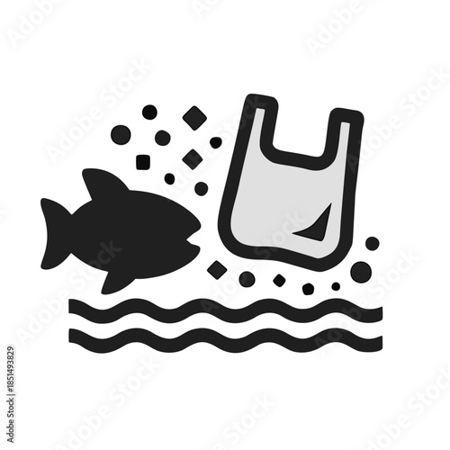 Icon for microplastic pollution