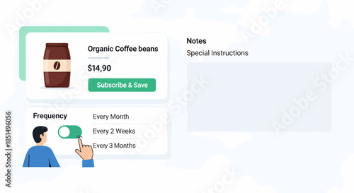 Online Coffee Subscription Service Interface With Customizable Delivery