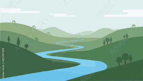 landscape with mountains and trees