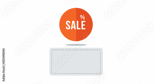 Promotional Sale Design With Discount Sign And Blank Price Tag