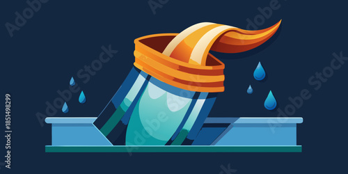 vector illustration icon of a twisted cloth being squeezed, releasing water drops. Includes outline and silhouette,solid styles, perfect for laundry, cleaning, and wash .