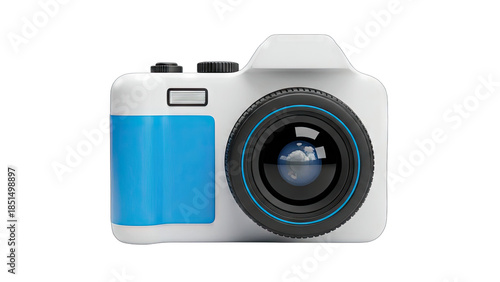 Modern Digital Camera Isolated on White Background