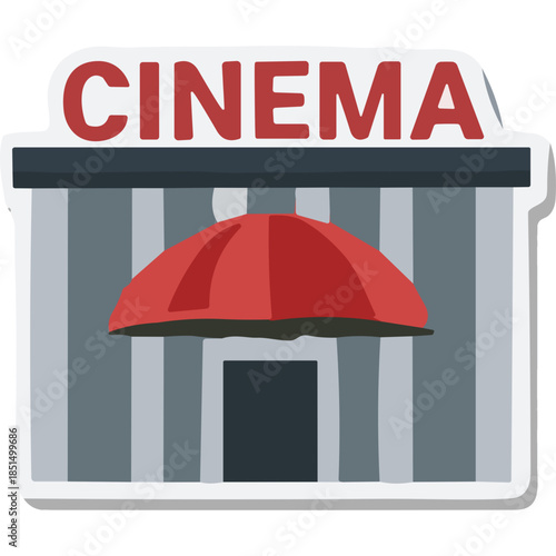 Cinema Building Icon - Entertainment and Movies