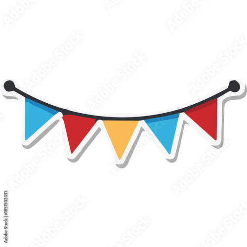 Colorful Triangle Bunting Flags on String for Celebrations