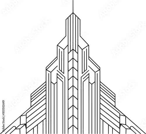 futuristic skyscraper architecture outline vector