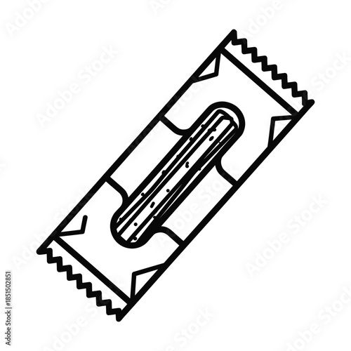 Black and white illustration of razor blade
