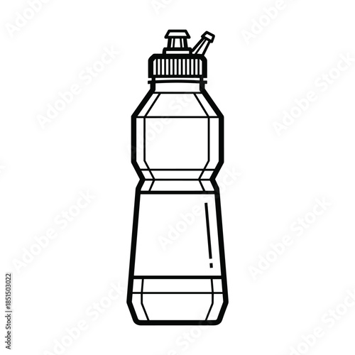 Sports Water Bottle Outline Illustration
