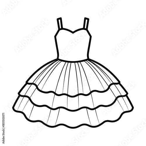 Simple Black and White Dress Illustration
