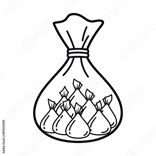 Money Bag with Dollars